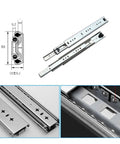 Beefy 53mm Steel Drawer Slide Track for Kitchen Cabinets with Ball Bearing Glide and Soft Close, blue zinc plated