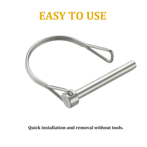 Heavy Duty Trailer Coupler Pin Kit No Tool Needed, 4 Pack 316 Stainless Steel Wire Lock Pins, 3/16 Inch Diameter By 1.97 Inch Length, Rustproof Quick Install Hitch Pin For Trailers, easy-use view