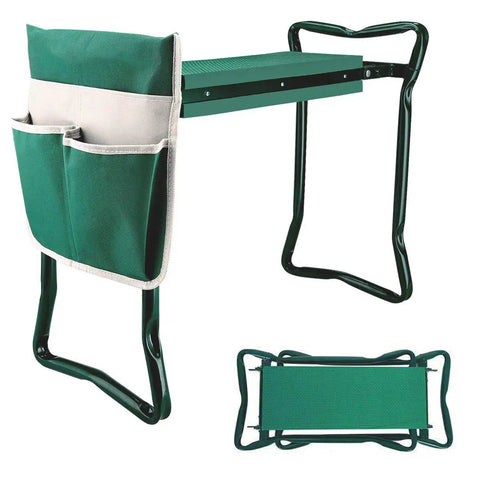 Heavy Duty Garden Kneeler And Seat Stool With Folding Bench Large Tool Pocket Soft EVA Kneeling Pad Knee Saver And Comfortable Support