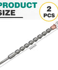 2-piece 1in x 14in carbide-tipped SDS-Plus drill bit lengthener, gray metal, Amazon brand, front view
