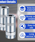 Close-up of Six Pack Metal Grease Gun Nozzle Tips 1/8 NPT Couplers Replacement For M18 Two Speed And M12 Cordless Guns