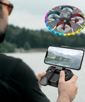 Foam Round RC UFO Drone With Camera Light Up LED Night Lights Color Switching 360 Degree Flips Adjustable Speed Beginner Friendly FPV Quadcopter For Indoor Outdoor Fun Easy Toss And Fly Dope Tricks in flight with controller
