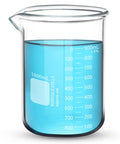 Heavy Duty 1000 mL Glass Beaker With White Double Scale Graduation Borosilicate 3.3 Lab Beaker Thick Wall Low Form Griffin Glass