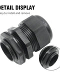 Detailed view of Ten Pack 1 Inch NPT Nylon Cable Gland IP68 Waterproof Adjustable Cable Gland For Junction Boxes And Panel Wiring 17 To 25mm Connector Glands For Watertight Seals.