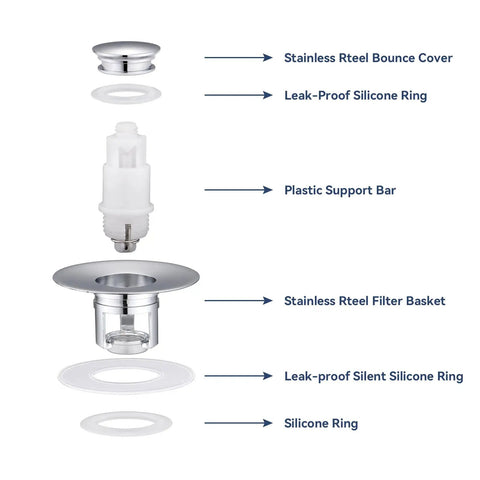 Universal Bathroom Sink Stopper 2 Pack Pop Up Drain Strainer Chrome Silver Anti Clogging Filter Fits One Point Zero Six To One Point Six Five Inches Brings Some Hella Charm And Keeps Your Basin Slick Clean Daily