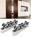 Beefy Eight Wheel Door Track Pulley System Heavy Duty Sliding Door Hardware with zinc alloy and cold rolled steel for home use