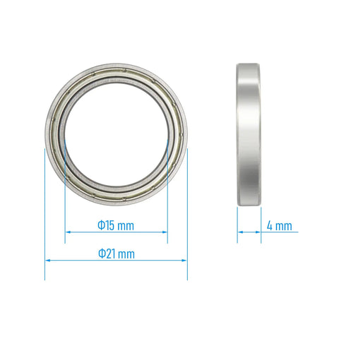 6702ZZ Deep Groove Ball Bearings 15x21x4mm Shielded Chrome Steel 10 Pack For Industrial Machines And Power Tools Built Tough For Longevity, Low Friction, Pro Grade Precision Machinery Parts. 15x21x4mm shielded bearing