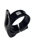 Black anodized Bike Seat Post Clamp Aluminum Alloy Quick Release Collar For 28.6mm, 31.8mm, And 34.9mm, ultra-light design.