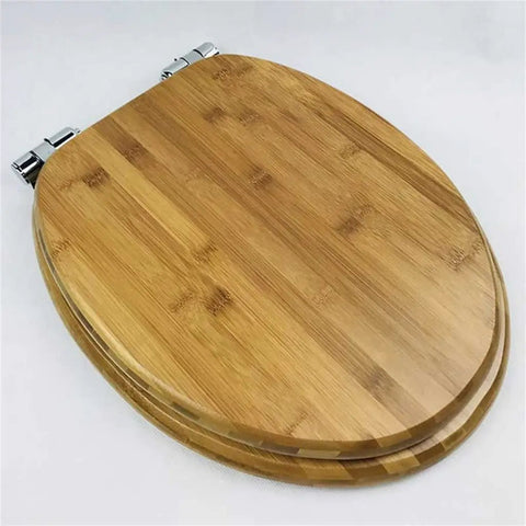Real Wood Toilet Seat With Ultra Quiet Slow Close Hinges Universal Buffer Fit Thick Padded Cushion Dang Smooth Finish No Hassle Quick Mount