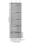 Weekly Kids Closet Organizer Hanging Wardrobe Organizer Monday Through Friday With Clear PVC Pockets Five Large Compartments Grey