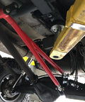Beefy Half Inch Rod End Heim Joint Kit With Chromoly Joints For Panhard And Suspension Includes Left And Right Hand Thread Jam Nut Bung 1 Pair Fits 1 Inch Tube 0.065 Inch Wall installed on suspension linkage