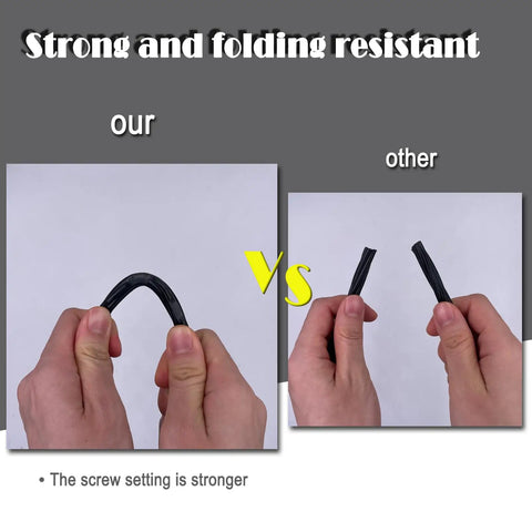Comparison of Rugged Plastic Landscape Anchoring Spikes Kit showing bend strength vs competitor