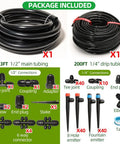 All In One Drip Irrigation Kit For Garden And Greenhouse With One Half Inch And One Quarter Inch Tubing Locked Fittings 360