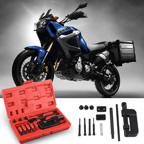 Beefy Heavy Duty Motorcycle Chain Breaker And Splitter Tool Kit For Breaking And Joining 35 To 630 Pitch Chains Including 520 And Up next to adventure motorcycle