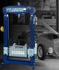 Badass Heavy Duty Steel H Frame 50 Ton Hydraulic Shop Press With Foot Pump Pedal And Easy To Read Gauge for garage bending jobs.