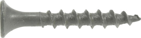 Heavy Duty Exterior Deck Screws Epoxy Coated Wood Fasteners Bugle Head Weather Resistant Outdoor Construction Workhorse Pro Grade Bulk Pack 8 By 1-1/4 Inch close-up view of a gray epoxy coated deck screw