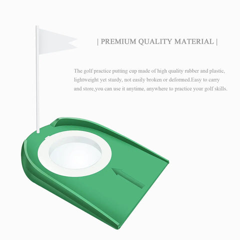Putting Cup With Flag Indoor Golf Hole Practice Kit Easy Install Training Aid For Home Use Portable Rubber Cup
