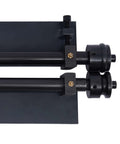 Close-up of a 12 Inch Gear Drive Bead Roller Machine with 6 Die Set, showing metal components, suitable for car and trunk floors.