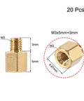Brass Hex PCB Spacer Standoff Set Male Female For FPV Drone Quadcopter Computer And Circuit Board, 20pcs, M3x5mm size shown
