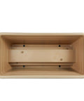 Top view of Super Sleek 24 Inch Deck Rail Planter Box With Built In Drainage Plug, UV Resistant Plastic, Sandstone Finish.