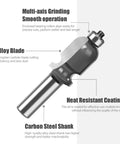 Get Your Hands On This 1/2 Inch Shank Architectural Molding Router Bit showing alloy blade and carbon steel shank for flush trimming.