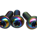 Rainbow Titanium M6x1 20mm Torx Washer Socket Cap Screws Set 10Pcs Nano Coated Multicolor Bolts For Bicycle MTB Frame Head Tube Crank Handlebar