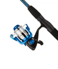 Navigator Spincast Fishing Combo 6 Ft Two Piece Rod Ambidextrous With Blue And Red Color Mix Pre Spooled 6 Lb Monofilament Reel