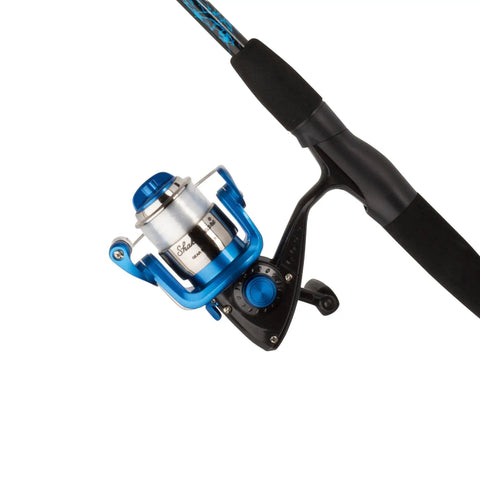 Navigator Spincast Fishing Combo 6 Ft Two Piece Rod Ambidextrous With Blue And Red Color Mix Pre Spooled 6 Lb Monofilament Reel