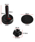Heavy Duty Adjustable Furniture Leveling Feet 3/8-16, 4 Pack, Carbon Steel And Nylon, Supports Up To 1320 Lbs, Height Adjusts From 34mm To 44mm, Includes Felt Pads, Perfect For Tables And Cabinets On Uneven Floors; black 3/8-16 foot with felt pad