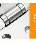 Close-up of 5 Inch Stainless Steel Swing Door Hinge With Silent Bearing for Interior Doors and Cabinets.