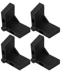 L Shaped Plastic Furniture Legs Set Four Pieces with M5 Screws, black, for tables, beds, sofas, cabinets, TV stands, durable plastic