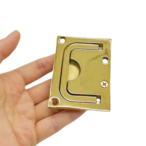 316 Stainless Steel Flush Pull Ring Handle In Gold Finish Recessed Concealed Door Pull For Cabinets And Marine Use 76x57mm