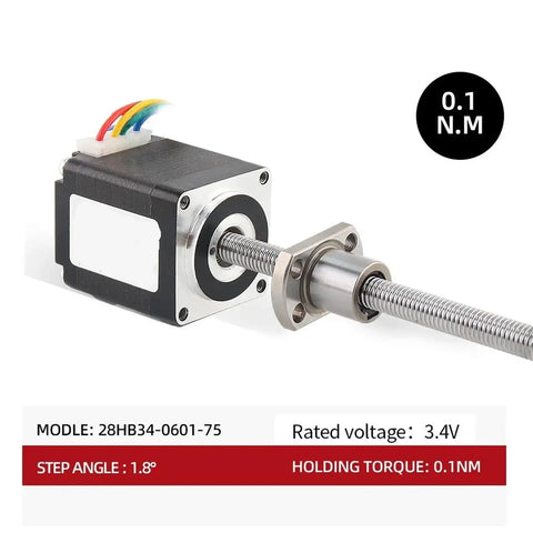 Ultra Precision Linear Stepper Motor Pro Grade With Ball Screw For 3D Printer Accessories Nema 11 Travel 300mm 28HB28 SFU0802 High Accuracy Positioning With Low Friction For Smooth Motion In CNC And Milling, 0.1 N.M