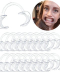 Clear 30 Pack Dental Cheek Retractors For Dentist Use Pro Grade Autoclavable Mouth Opener BPA Free C Shape Medium Size Keeps Mouth Open Hands Free For Exams Teeth Whitening At Home Care Party Game And Mouthguard Challenge, clear plastic set