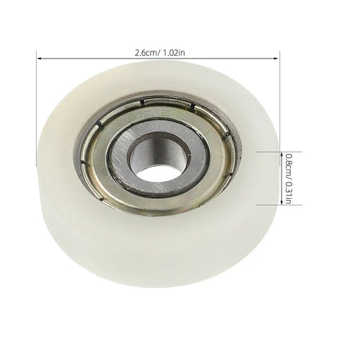 Rock Solid Replacement Sliding Door Wheels With Heavy Duty Nylon And Steel Build Ultra Quiet Zero Friction Caster Rollers close-up view