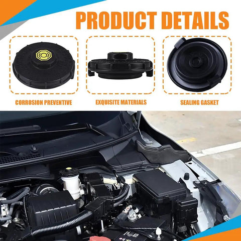 Brake Master Cylinder Cap Replacement For Honda Accord Hybrid showing product details and installation in engine bay