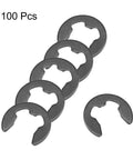 Heavy Duty External Retaining Ring Snap Clip E Clip 10mm Outer Diameter 4.8mm Inner Diameter 0.8mm Thick Carbon Steel Blackened 100 Pcs