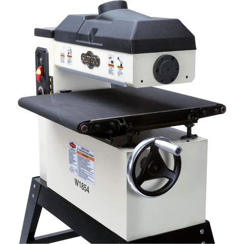 Pro Level 18 Inch Open End Drum Sander Built Like A Tank For Serious American Woodworkers 1.5HP Motor Variable Conveyor Feed Smooths Boards Fast No Sweat Knockout Sanding Machine