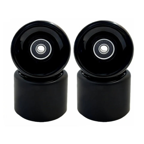 60mm 88A Skateboard Wheels With Bearings Set Of 4 Black For Street And Park Skating, Smooth Urethane, Front View