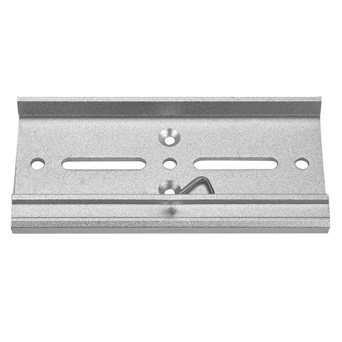 Heavy Duty 35mm Aluminum DIN Rail Fixed Clamp Mounting Clip for Relay Panels, 100mm Frosted Design, front view