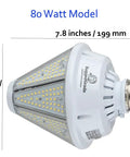 Oberon II Series 80W LED High Bay Light Bulb Delivers Up To 9,800 Lumens At 5000K Bright White With Dimensions Listed