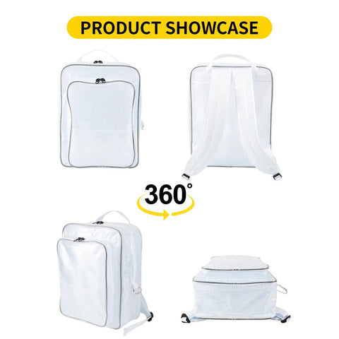 Top Notch Transparent Cleanroom Engineer Tool Backpack With 20 Liter Capacity And Crystal Clear Body for easy visibility in all angles.