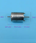 Dual Output Shaft DC Motor With Carbon Brush Dope Mini Precision for DIY RC Cars 2mm shaft, 6V 3100 RPM, dimensions labeled