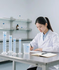 Scientist using Durable BPA Free Plastic Graduated Cylinder Set 25ml 50ml 100ml For Science Lab Experiments Measuring Cylinders