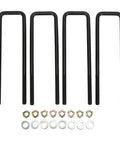 12 Inch Rear Axle U Bolts Kit With Flat Top Design Black Powder Coated Steel Suspension U Bolts For Leaf Spring Repair Fits Ram 1500 1999 2010 Pickup Trucks, with nuts and washers