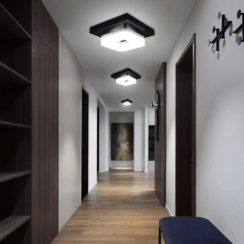 Hallway with Modern Bathroom Ceiling Light Led 12W Soft White Eye Friendly Surface And Flush Mount Square Ceiling Lamp