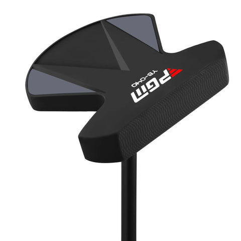 Close-up of black 34 Inch Zero Torque Right Handed Putter For Men And Women, Face Balanced 0 Degree Toe Up, Game Changer For Straight Strokes.