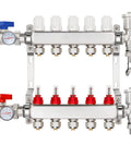 Five Branch PEX Radiant Heat Manifold Kit For Hydronic Floor Heating In 304 Stainless Steel With Half Inch Tubing Five Loops