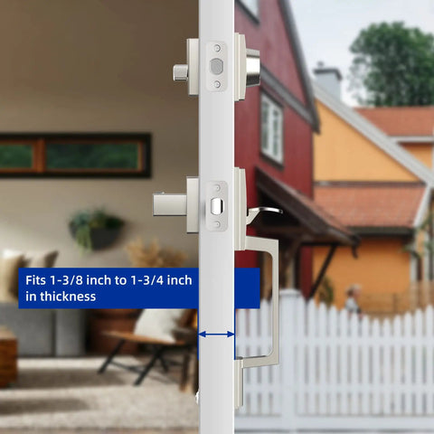 Front Door Lock Set With Adjustable Lever Handle And Deadbolt For Exterior And Interior Entry Satin Nickel Single Cylinder Fits 1 3/8 To 1 3/4 Inch Doors Replaces Old Hardware Dope Modern Style