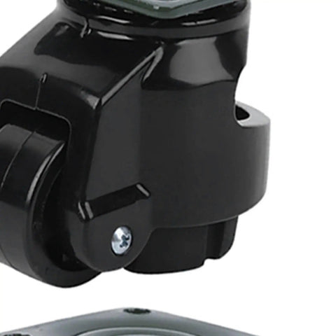 Hella Sturdy Adjustable Leveling Casters With 220 Pound Load Capacity Smooth Rolling Nylon Wheels close-up showing durable black swivel design.